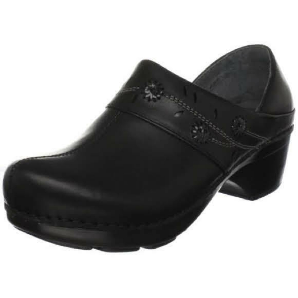 Dansko black clog EU 40 floral inlay